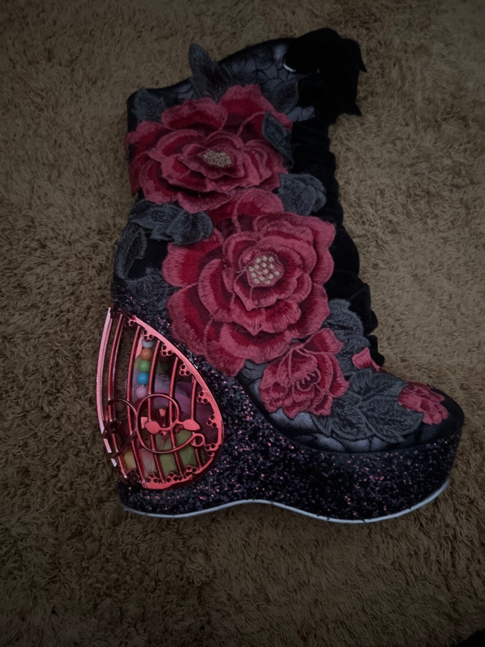 Irregular Choice Maya Black/Red Size 39